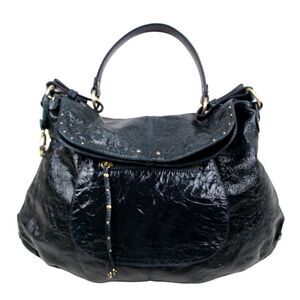 LRG HAYDEN-HARNETT DARK BLUE GENUINE LEATHER TOTE HOBO SHOULDER BAG HANDBAG